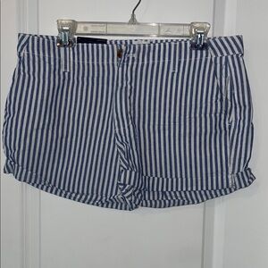 GAP Navy and White Striped High Waist Women's Shorts